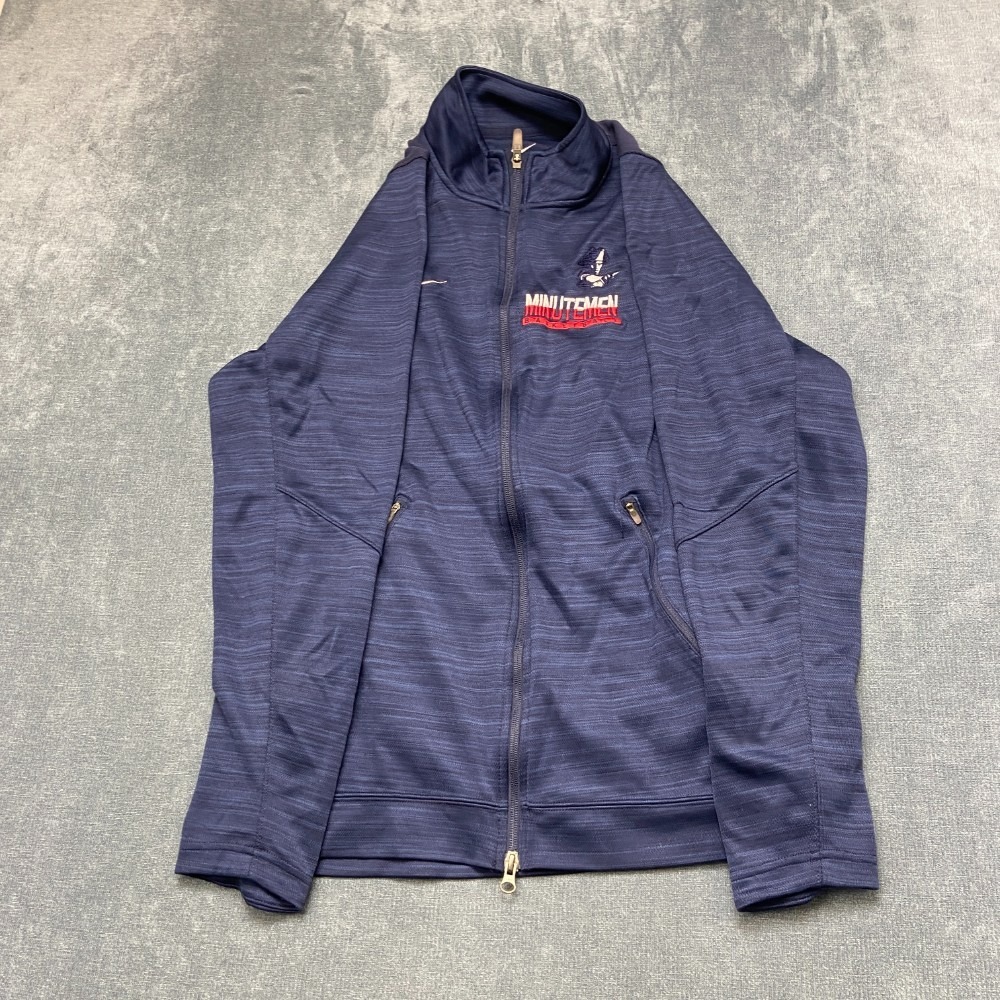 Nike Dri Fit Minutemen Basketball Jacket Mens L Navy Blue Long Sleeve Full Zip